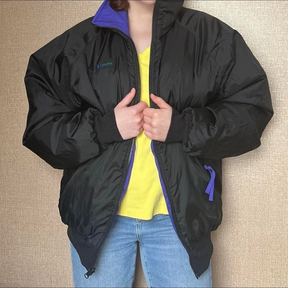 Columbia Vintage Sportswear Reversible Puffer Jacket Black Men's Large